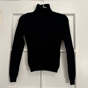 Black Fitted Turtleneck Sweater